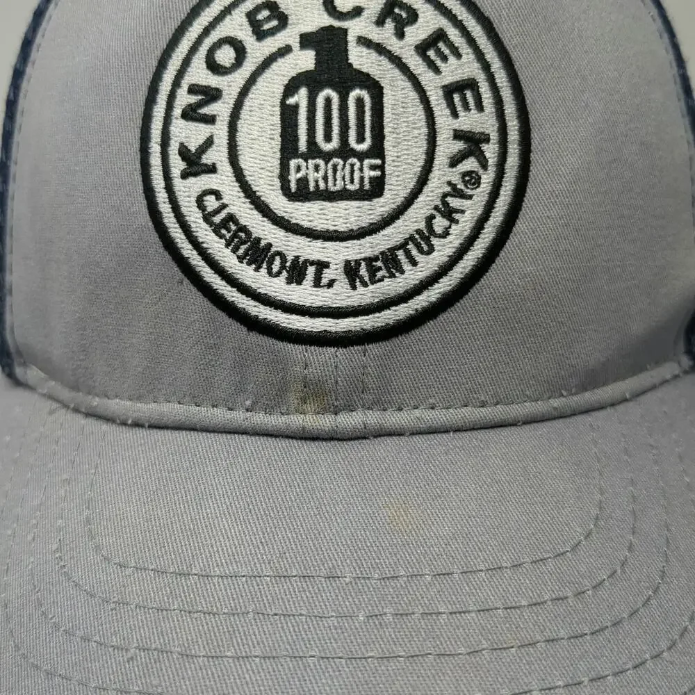 Knob Creek Trucker Hat Gray Blue One Size 100 Proof Clermont Kentucky Snapback